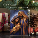 Blue Nativity Christmas Card