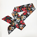 Edge Scarf (Red/Orange Flower Print)