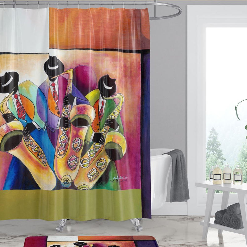 JAZZ SAX MEN SHOWER CURTAIN