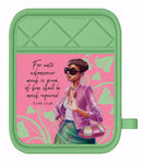 PINK AND GREEN MITT/POT HOLDER SET