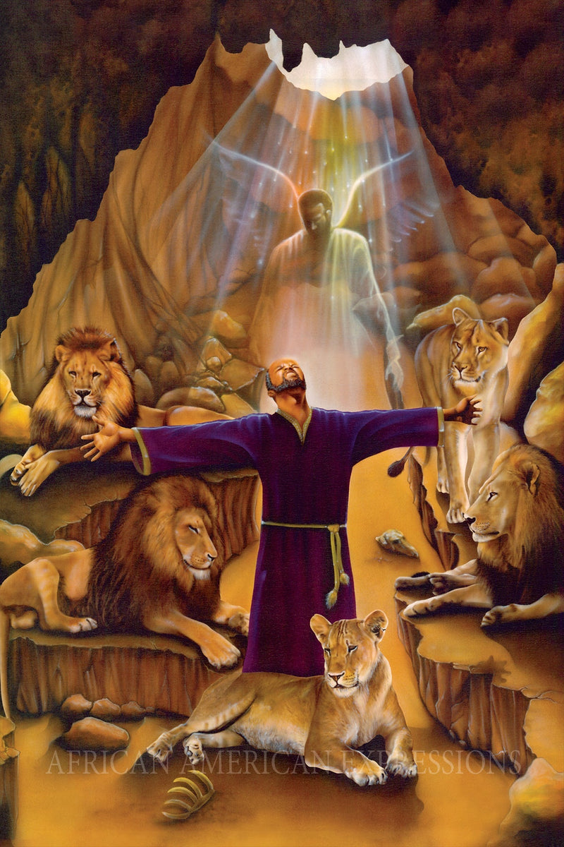 Daniel in the Lion's Den Stretched Canvas (Medium)