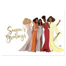 SEASONS GREETINGS GIRLS CHRISTMAS CARD