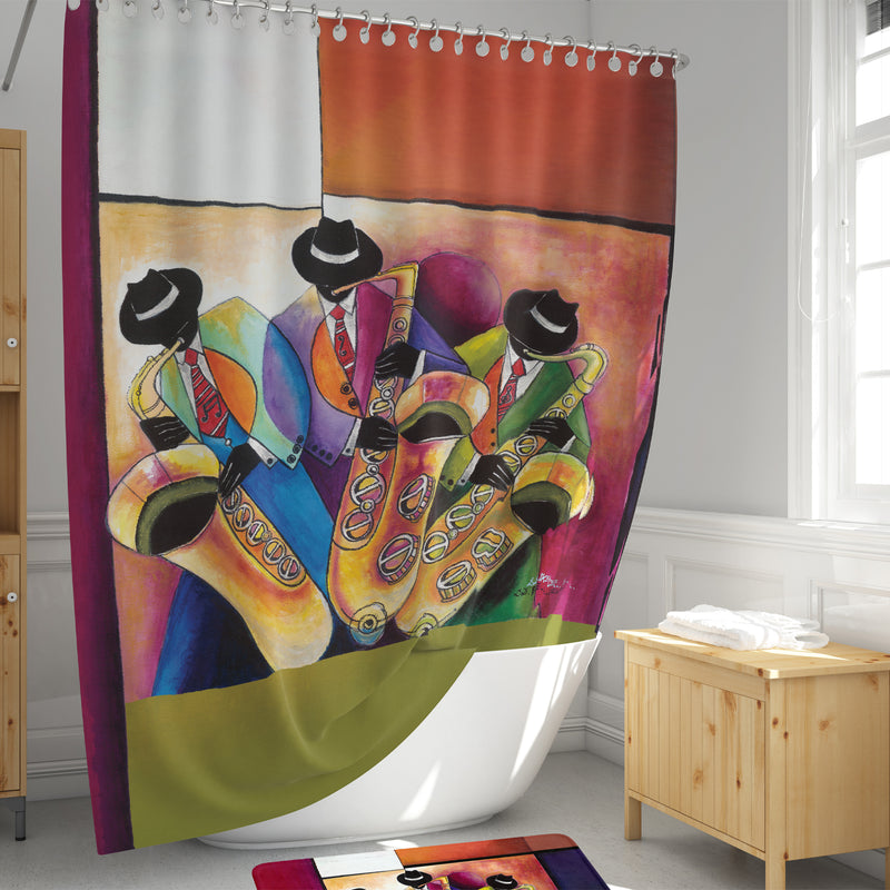 JAZZ SAX MEN SHOWER CURTAIN